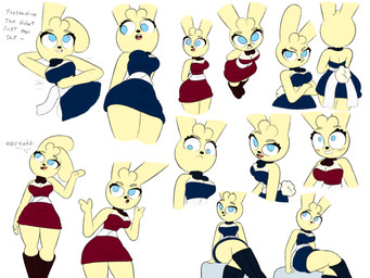 angry annoyed anthro big_breasts bird's-eye_view blue_clothing blue_dress blue_eyes blush bodily_fluids breasts cleavage clothed clothing dress drooling expressions eyelashes female fingerguns fluffy fluffy_tail fur group happy high-angle_view looking_aside looking_at_viewer looking_up low-angle_view lying necktie on_back red_clothing red_dress saliva simple_background sitting smile standing surprised tail text thick_thighs tight_clothing tongue tongue_out white_background wide_eyed worm's-eye_view yellow_body yellow_fur guak amy_hope_(guak) lagomorph leporid mammal rabbit 4:3 absurd_res hi_res multiple_images