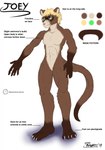 anthro blonde_hair brown_body brown_fur claws ear_piercing eyewear eyewear_only fur glasses glasses_only hair looking_aside male mouth_closed navel nude piercing raised_tail solo standing tail text toe_claws wearing_glasses marcushunter joey_nightingale domestic_ferret mammal mustelid musteline true_musteline weasel 2019 english_text hi_res model_sheet signature