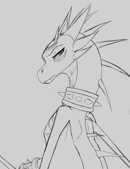 6_horns arm_markings armband armlet back_spikes collar countershading eyelashes facial_markings female feral forehead_markings head_markings head_spikes horn looking_at_viewer looking_back looking_back_at_viewer markings multi_horn neck_ring neck_spikes rear_view scales shoulder_markings solo spiked_armband spiked_collar spikes spikes_(anatomy) ventral_scales hyperion_draws activision european_mythology mythology spyro_the_dragon cynder dragon mythological_creature mythological_scalie scalie western_dragon 2024 hi_res sketch