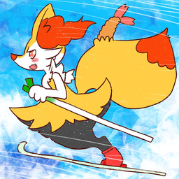 ambiguous_anthro ambiguous_gender anthro biped blush blush_stickers cute_fangs digitigrade dipstick_tail fangs food holding_food holding_leek holding_object holding_onion holding_vegetable leaning leaning_forward leek looking_at_viewer markings object_in_tail onion open_:3 open_mouth open_smile plant shrimp_(food) side_view simple_background skiing smile snout solo standing tail tail_markings teeth vegetable annyui0611 nintendo pokemon braixen canid generation_6_pokemon mammal pokemon_(species) 1:1 2023 digital_drawing_(artwork) digital_media_(artwork) full-length_portrait hi_res japanese_description portrait translated_description