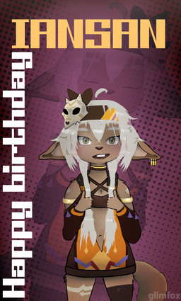 accessory ahoge alternate_species anthro belly birthday bone bone_mask bottomless bow_ribbon bra bracelet brown_body brown_fur choker clothed clothing ear_piercing ears_down female fur furrification green_eyes hair headband jacket jacket_only jewelry kemono legwear mask navel necklace piercing pivoted_ears skull skull_mask solo stockings tail tattoo topwear topwear_only underwear white_hair glimfox genshin_impact mihoyo iansan_(genshin_impact) canid canine fennec_fox fox mammal true_fox absurd_res hi_res