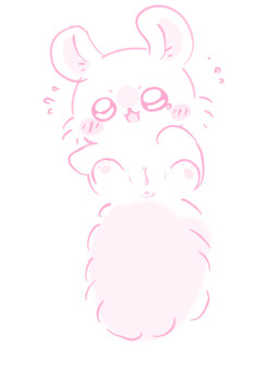 anthro anus blush cheek_tuft facial_tuft female feral fluffy fluffy_tail genitals glistening glistening_eyes open_mouth pawpads presenting presenting_vulva simple_background solo tail tuft vulva nakimayo chiikawa momonga_(chiikawa) flying_squirrel mammal rodent sciurid 3:4 hi_res monochrome pink_and_white