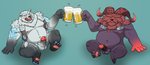 alcohol anthro balls beer belly beverage blue_background blush duo erection fur genitals humanoid_genitalia humanoid_hands humanoid_penis kemono male male/male moobs nipples penis simple_background sitting white_body white_fur hokolee32 league_of_legends riot_games tencent ornn_(lol) volibear bovid caprine mammal 2021 absurd_res hi_res brother_(lore) brothers_(lore) sibling_(lore)