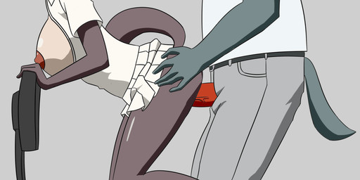 anthro belt bottomwear brown_body brown_fur chair clothed clothing clothing_lift duo female fur furniture genitals grey_body grey_fur humanoid_genitalia humanoid_penis male male/male on_chair open_clothing open_topwear penis school_uniform sex shaking_breasts skirt skirt_lift tail topwear uniform doggyshel beastars juno_(beastars) legoshi_(beastars) canid canine canis mammal wolf animated animated_gif short_playtime