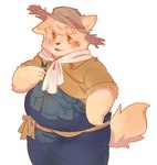 anthro blush clothing fur hat headgear headwear male overalls slightly_chubby solo straw_hat sun_hat tan_body tan_fur yellow_eyes young young_anthro ztmylq9jhokxdyu cyberconnect2 fuga:_melodies_of_steel little_tail_bronx boron_brioche domestic_cat felid feline felineko felis mammal