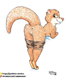 anthro anus bottomwear bottomwear_down brown_body brown_fur butt clothed clothing crotch_lines female fur genitals green_eyes legs_together looking_back open_mouth pants pants_down partially_clothed patreon_artist patreon_logo patreon_username pink_nose pink_vulva presenting presenting_anus presenting_hindquarters presenting_vulva raised_tail shorts shorts_down smile solo tail text vulva yordraw disney patreon zootopia mrs._otterton mammal mustelid otter 1:1 hi_res traditional_media_(artwork) url