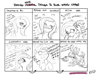 blush chart feathered_wings feathers female feral heart_symbol text wings arkblade friendship_is_magic hasbro my_little_pony mythology waifu_chart angel_(mlp) fluttershy_(mlp) equid equine lagomorph leporid mammal mythological_creature mythological_equine pegasus rabbit 4:3 comic english_text hi_res meme monochrome