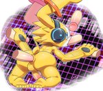 anal anthro backsack balls disembodied_penis electronics erection fellatio gangbang genitals group group_sex handjob headphones male male/male male_penetrated male_penetrating male_penetrating_male oral penetration penile penis sex spitroast yellow_body young ofuro bandai_namco digimon appmon appmon_(species) digimon_(species) human mammal musimon