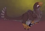 after_vore belly feral feral_pred satisfied vore kmcallah avian bird dakotaraptor dinosaur dromaeosaurid prehistoric_species reptile scalie theropod hi_res