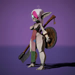 areola axe big_breasts big_ears bottomwear breasts butt clothing feet female fingers green_eyes grey_body grey_skin hair half_naked loincloth nipples not_furry shield short_stack slightly_chubby slightly_chubby_female smile solo stylized turnaround palurdas_arts bite_(palurdasarts) goblin humanoid undead 3d_(artwork) 3d_animation animated blender_(artwork) davinci_resolve_(artwork) digital_media_(artwork) hi_res no_sound short_playtime substance_painter_(artwork) webm