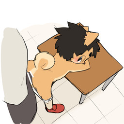 adult_on_young age_difference anal anal_penetration anthro anthro_on_anthro anthro_penetrated anthro_penetrating anthro_penetrating_anthro black_body black_fur black_hair blush bottomless bottomless_male butt censored_genitalia censored_penis clothed clothing duo embarrassed eyebrows footwear fur hair half-closed_eyes larger_male looking_at_another looking_at_partner looking_back looking_back_at_another looking_back_at_partner male male/male male_penetrating mostly_nude mostly_nude_male narrowed_eyes older_male partially_clothed penetration penile penile_penetration penis_in_ass raised_tail sex size_difference smaller_penetrated socks tablet tail underwear underwear_down young young_anthro young_male younger_penetrated manmosu_marimo cyberconnect2 mokuji-kun canid canine canis domestic_dog mammal 2023 censored hi_res