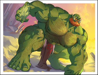 arm_hair armpit_hair bald barazoku beard belly_hair biceps big_muscles body_hair bottomwear chest_hair clothing crouching facial_hair feet green_body green_nipples green_skin hair hairy hairy_feet huge_muscles leg_hair loincloth low-angle_view male muscular muscular_humanoid muscular_male mustache nipples not_furry orange_hair pecs plantigrade pose solo tusks vein veiny_muscles zoroj blizzard_entertainment warcraft humanoid orc 2019