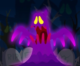 ambiguous_gender blue_sky cemetery empty_eyes fence forest glowing glowing_body night open_mouth outside plant purple_body sky solo tombstone translucent translucent_body tree yellow_sclera captainquack64 luigi's_mansion mario_bros nintendo bogmire ghost spirit 2025 colored digital_drawing_(artwork) digital_media_(artwork) english_description shaded