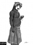 abs alcohol alin_raven anthro bear beverage brown_bear divdurvart english_text fur grizzly_bear hair holding_glass holding_object kilt looking_at_viewer male mammal monochrome muscular muscular_anthro muscular_male nipples pecs scottish slightly_chubby solo text ursine wine