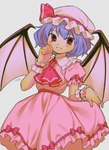 clothed clothing dress female membrane_(anatomy) membranous_wings not_furry solo wings enaic31 touhou remilia_scarlet humanoid vampire absurd_res hi_res