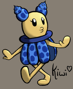 :3 black_eyes brown_background clothing dress female heart_symbol simple_background solo yellow_body yellow_skin magicalpoints mario_bros nintendo super_mario_sunshine humanoid noki_(mario) 2015 low_res