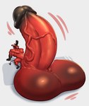 anthro balls big_balls big_penis black_glans erection genitals glans huge_balls huge_penis humanoid_genitalia humanoid_penis hyper hyper_balls hyper_genitalia hyper_penis hyper_vein male musclegut muscular muscular_male penis red_balls red_body red_penis simple_background solo white_background yellow_eyes lotolotl demon hi_res