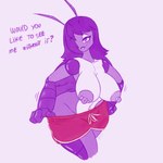 antennae_(anatomy) anthro areola big_areola big_breasts biped black_body black_hair blush blush_lines breasts clothing eyelashes female grey_body hair motion_lines navel navel_piercing nipple_piercing nipples non-mammal_nipples piercing puffy_nipples red_clothing solo text thick_thighs white_body white_clothing wide_hips bugzilla wendy_(bugzilla) arthropod crustacean isopoda malacostracan pill_bug woodlouse 1:1 2021 absurd_res english_text hi_res