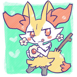 :3 ambiguous_anthro ambiguous_gender anthro blush blush_stickers border chibi dipstick_tail flower flower_accessory front_view heart_symbol holding_flower holding_object looking_at_viewer markings no_pupils object_in_tail on_one_leg plant simple_background solo standing stick stick_in_tail tail tail_markings tongue tongue_out white_border annyui0611 nintendo pokemon braixen canid generation_6_pokemon mammal pokemon_(species) 1:1 2024 digital_drawing_(artwork) digital_media_(artwork) full-length_portrait hi_res japanese_description portrait translated_description