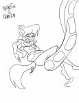 anthro breasts clothing coiling duo feet female female_on_feral feral fluffy fluffy_tail footwear hair high_heels hypnosis loose_footwear mind_control plantigrade ringed_eyes scales shoe_dangle shoes submissive submissive_female tail hypnofur penken hanna-barbera swat_kats callie_briggs domestic_cat felid feline felis mammal reptile scalie snake 2014 absurd_res digital_media_(artwork) hi_res monochrome