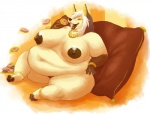 anklet anthro anubian_jackal berlin big_breasts bracelet breasts brown_nipples brown_nose brown_pawpads canid canine canis dessert digit_ring doughnut dripdry eating feet female food gold_(metal) huge_breasts jackal jewelry mammal mature_anthro mature_female morbidly_obese morbidly_obese_anthro morbidly_obese_female navel necklace nipples nude obese obese_anthro obese_female open_mouth overweight overweight_anthro overweight_female pawpads pillow ring simple_background solo stuffing tan_claws teeth toe_ring toes weight_gain