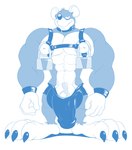 2018 abs anthro anti_dev balls_outline barely_contained barely_contained_penis big_biceps big_feet big_nipples big_pecs big_penis blue_and_white bulge claws clothing collar detailed_bulge feet genital_outline genitals harness hi_res huge_feet huge_nipples huge_penis hyper hyper_genitalia hyper_penis jim_rat lock looking_at_viewer male mammal monochrome murid murine muscular muscular_anthro muscular_male naughty_face naughty_smile navel nipple_piercing nipples padlock padlock_piercing pecs penis penis_base penis_outline piercing rat rodent simple_background solo standing thong toe_claws underwear vein veiny_penis white_background wristband