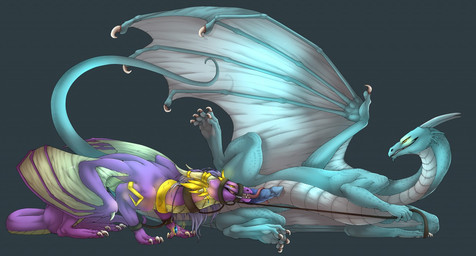 ambiguous_gender animal_genitalia animal_penis bdsm blue_penis bondage bound dominant duo feral genitals grey_background leash licking lying male muzzle_(object) muzzled on_side oral penile penis penis_lick raised_leg ridged_penis sex simple_background tail tongue tongue_out anora_drakon mythology dragon mythological_creature mythological_scalie scalie