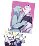 anthro arm_grab big_breasts big_butt blush bodily_fluids breast_squish breasts breasts_frottage butt clothed clothing confusion duo electronics female female/female floppy_ears french_kissing fur horn huge_breasts kissing nose_to_nose nude nude_female overweight overweight_female partially_clothed_female phone question_mark selfcest social_media square_crossover squish sweat thick_thighs watching_video white_body white_fur mooncheese sssonic2 undertale undertale_(series) toriel boss_monster_(undertale) bovid caprine goat mammal 2025 digital_drawing_(artwork) digital_media_(artwork) hi_res