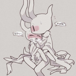 ambiguous/ambiguous ambiguous_gender ambiguous_penetration blush blushing_profusely bodily_fluids cloak_only duo fingering genital_fluids holding_another legs_up moan on_lap open_mouth penetration shaking sitting_on_lap size_difference speech_bubble sweat tears tears_of_pleasure text chacodoodle hollow_knight_(franchise) team_cherry broken_vessel_(hollow_knight) the_knight_(hollow_knight) arthropod vessel_(species) 1:1 japanese_text sibling_(lore)