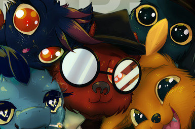 :3 anthro beak eyewear glasses group looking_at_viewer male open_:3 open_mouth open_smile orange_eyes parody pupils short_snout slit_pupils smile smoking snout frist44 night_in_the_woods angus_delaney bea_santello germ_warfare_(nitw) gregg_lee mae_borowski avian bear bird canid canine crocodile crocodilian domestic_cat felid feline felis fox mammal reptile scalie 2017 hi_res