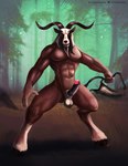 abs angry animal_genitalia anthro ball_tuft balls beard big_pecs big_penis clothing erection facial_hair forest genitals glans hooves horn humanoid_genitalia humanoid_penis hybrid_genitalia hybrid_penis looking_at_viewer male muscular muscular_anthro muscular_male navel nipples nude outside pecs penis plant sheath sheathed_humanoid_penis solo standing torn_clothing tree tuft underwear undressing satanic_monkey bovid caprine caprine_demon demon goat goat_demon mammal 2018 hi_res