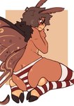 anthro balls blush butt butt_cleavage clothing eyewear footwear fur genitals glasses hair heart_symbol looking_at_viewer male simple_background socks solo stirrup_legwear stirrup_socks stirrup_stockings wings kyrosh danny_(m0ffedup) arthropod insect lepidopteran moth digital_media_(artwork)