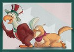 accipitrid accipitriform america_sings american_flag anal anthro avian bald_eagle bastardpalace beak bird black_eyes brown_body brown_fur clothing disney disney_parks duo eagle eyebrows feathers feet fur half-closed_eyes hand_on_butt hat headgear headwear hi_res interspecies leaning looking_back male male/male narrowed_eyes ollie_the_owl oral owl raised_tail red_body red_fur rimming sam_the_eagle_(america_sings) scarf sea_eagle sex smile tail tail_feathers talons thick_eyebrows toes tongue tongue_out top_hat united_states_of_america white_body white_fur yellow_sclera