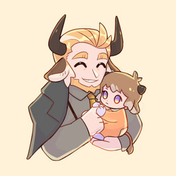 ^_^ accessory age_difference aged_down beard blonde_hair brown_hair carrying_another chibi clothing duo eyebrows eyes_closed facial_hair hair horn larger_male male necktie neonate older_male onesie size_difference smaller_male smile tail young young_humanoid young_male younger_male sharktunarts arknights hypergryph studio_montagne bison_(arknights) eurill_pides_(arknights) animal_humanoid bovid bovid_humanoid bovine bovine_humanoid cattle_humanoid humanoid mammal mammal_humanoid 1:1 2020 hi_res father_(lore) father_and_child_(lore) father_and_son_(lore) parent_(lore) parent_and_child_(lore) parent_and_son_(lore) son_(lore)