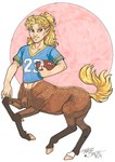 ball blonde_hair bottomless brown_body brown_fur clothed clothing fur gridiron_ball hair holding_object humanoid_pointy_ears pointy_ears purple_eyes shirt shirt_only topwear topwear_only white_body white_fur terrie_smith european_mythology greek_mythology mythology centaur equid equid_taur humanoid_taur mammal mammal_taur taur 2024