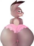 anthro big_butt butt butt_focus clothing disney female hi_res judy_hopps lagomorph leporid lingerie mammal negligee purple_eyes rabbit rear_view solo southernsteed tongue tongue_out zootopia