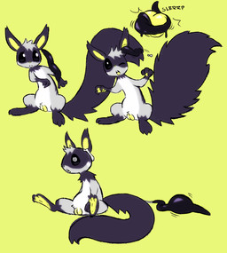 ambiguous_gender bodily_fluids brain duo eating female feral genitals green_background green_vulva intelligence_loss organs saliva simple_background vulva clockstops3am conditional_dnp annelid leech mammal rodent sciurid tree_squirrel worm 2023 hi_res