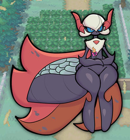 4_arms arthropod_abdomen black_body blue_sclera bottom_heavy chest_tuft eyelashes featureless_feet feet female front_view fusion looking_at_viewer multi_arm multi_limb pokemon_fusion solo thick_thighs tuft wide_hips yellow_eyes probablyzan nintendo pokemon gardevoir generation_3_pokemon generation_5_pokemon humanoid hybrid pokemon_(species) volcarona hi_res