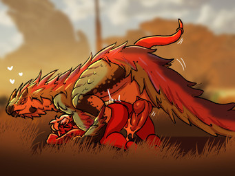 after_vaginal all_fours animal_genitalia bestiality big_penis bodily_fluids butt cloud cum cum_drip cum_from_vagina cum_in_vagina cum_inside cum_on_penis day doggystyle dripping duo erection feathered_tail feathers female female_humanoid female_on_bottom female_on_feral feral feral_on_top from_behind_position genital_fluids genital_slit genitals grass heart_symbol humanoid_on_bottom humanoid_on_feral interspecies knot knotted_penis larger_feral larger_male leaking_cum looking_at_viewer looking_pleasured male male/female male_feral male_on_top on_bottom on_top outside outside_sex penis plant sex size_difference sky slit_penis smile tail thick_tail thick_thighs tongue tongue_out tree vulva baguetteartt capcom monster_hunter mythology melissa_belladonna bird_wyvern dragon humanoid mammal mythological_creature mythological_scalie scalie seikret tiefling 2025 4:3 colored hi_res shaded