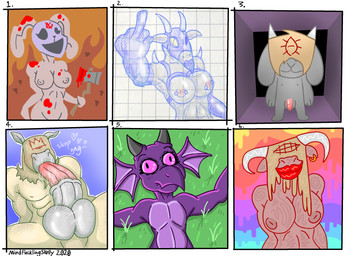 animal_genitalia animal_penis autofellatio balls blood bodily_fluids breasts butt chibi clothed clothing ear_piercing ear_ring equine_genitalia equine_penis female frill_(anatomy) fur genitals grass grey_body grey_fur grey_scales hammer head_crest head_frill horn latex lipstick makeup male mask masturbation nipple_piercing nipples nude oral oral_masturbation partially_clothed penile penile_masturbation penis piercing plant profanity psychedelic purple_body purple_scales red_lipstick ring_piercing saliva saliva_string scales symbol tan_body tan_fur text tools weapon yellow_body yellow_fur mindfucklingskelly mythology willows_wimper bonzai_(ww) ladon_(ww) plum_(plumbold) steer_(ww) taurus_(ww) the_missionary_(ww) bovid bovine caprine cattle dragon equid equine goat horse kobold lagomorph leporid mammal mythological_creature mythological_scalie rabbit scalie english_text hi_res