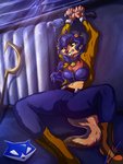 2021 3:4 absurd_res anthro bottomwear canid canine carmelita_fox chain clothing cuff_(restraint) female fox fur hair handcuffed handcuffs hi_res lupiarts mammal messy_hair metal_cuffs pants restraints shackles signature sly_cooper_(series) solo sony_corporation sony_interactive_entertainment sucker_punch_productions teeth