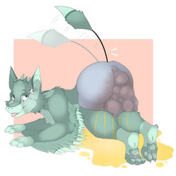 3_fingers all_fours anthro black_eyes blep bodily_fluids clothed clothing eyebrows feathers feces fingers fur genital_fluids green_body green_eyebrows green_feathers green_fur looking_back male onomatopoeia partially_clothed paws simple_background soiling soiling_clothing soiling_underwear solo sound_effects tail tail_motion tailwag text tongue tongue_out urine urine_pool watersports wetting wetting_bottomwear winged_arms wings rockyjstinkston levi_(fatcat4t4) avali 1:1 2023 hi_res