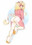 anthro big_breasts big_butt breasts butt female fur genitals hair huge_breasts inviting looking_at_viewer looking_back mane mane_hair mature_female nipples nude pink_body pink_fur pussy side_boob slightly_chubby solo nastypasty melisa_(missn) felid lion mammal pantherine hi_res