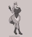 anthro big_breasts braided_hair breasts camel_toe cleavage clothed clothing curvy_figure erect_nipples female gesture hair hand_gesture hand_on_breast nipples one-piece_swimsuit small_waist solo standing swimwear v_sign wide_hips casloafy tabitha_(wsad) canid canine fox mammal