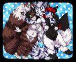 anthro breasts featureless_breasts featureless_crotch female group male nude open_mouth overweight smile standing thick_thighs lovelesskiax leah_(lipton) remmmy canid canine felid fox mammal alpha_channel digital_media_(artwork)