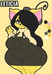 5_fingers anthro big_breasts black_hair breasts canid canine canis chihuahua clothed clothing domestic_dog female fingers hair hi_res lilith_(thedeathcrow05) mammal model_sheet one_eye_obstructed overweight overweight_female solo thedeathcrow05 thick_thighs toy_dog yellow_body
