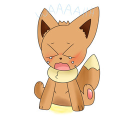 3_toes >_< blush bodily_fluids crying eyes_closed feet genital_fluids male open_mouth pawpads pink_pawpads quadruped simple_background sitting solo tears text toes urine urine_on_ground urine_pool wavy_mouth wet white_background young nintendo pokemon eevee generation_1_pokemon pokemon_(species) 1:1 digital_media_(artwork) english_text hi_res