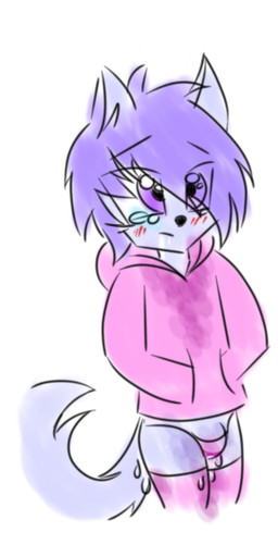 anthro bodily_fluids clothed clothing crossdressing crying cum cum_in_ass cum_in_clothing cum_in_underwear cum_inside cum_on_face cum_through_clothing cum_through_underwear embarrassed femboy genital_fluids hair hoodie leaking_cum legwear male panties pink_clothing pink_hoodie pink_stockings pink_topwear purple_eyes purple_hair purple_tail shota solo stockings tail tears thigh_highs topwear underwear wet wet_clothing wet_underwear young young_anthro young_male rockitrocket