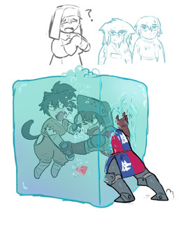 annoyed covered_in_slime duo female male married_couple simple_background slime stuck_in_slime white_background japversus ounce_(japversus) wiss_(japversus) animal_humanoid cat_humanoid felid felid_humanoid feline feline_humanoid goo_creature human humanoid mammal mammal_humanoid 3:4 hi_res