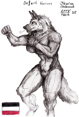 anthro boxing des(s)ert_warriors_(anxiousboar) female solo sport warrior anxiousboar jessica_(anxiousboar) canid canine canis domestic_dog german_shepherd herding_dog mammal pastoral_dog absurd_res graphite_(artwork) hi_res traditional_media_(artwork)